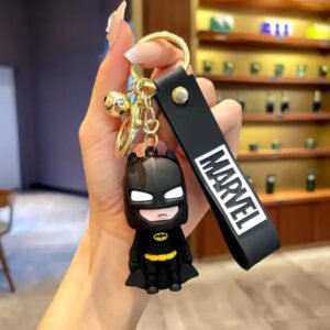 Batt-man-Black White Eyes 3D Keychain Wholesaler (12 Pieces in Packet)
