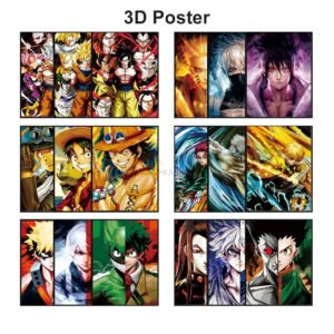 Anime 3D Poster 10pcs Random Design