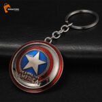 Captain America Spinning Metal keychain Silver (pack of 5) 45/- pp