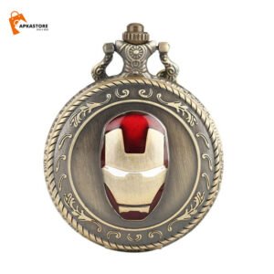 Iron-man Pocket Watch Metal Keychain