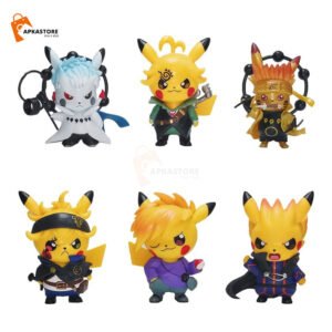 Anime Pikachu Crossover 6pcs Set 10cm Action Figure
