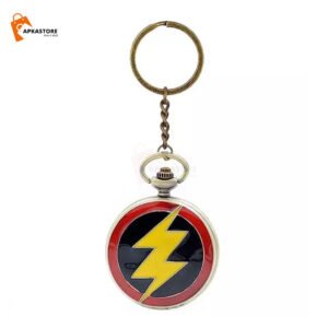 Super Hero Flash Pocket Watch Keychain