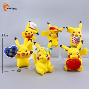 Pikachu 6pcs Set 8.5cm Action Figure