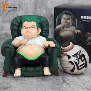 Chubby Zoro Sitting On Couch With Wine Flask 15cm Action Figure