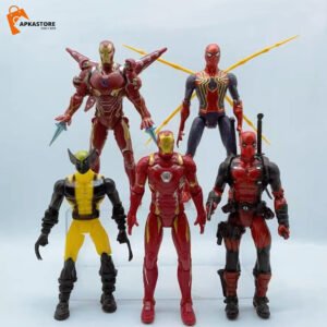 Superhero Action Figure 16-17cm Set of 5 Pcs  ( Moveable )
