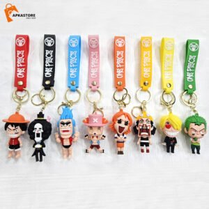 One Piece 8 Design 3d Keychain Set (12pcs Packet) 44/-per piece