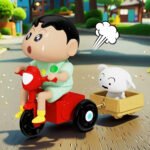 Shinchan Green With Shero 9cm Moving Figure (With Box)